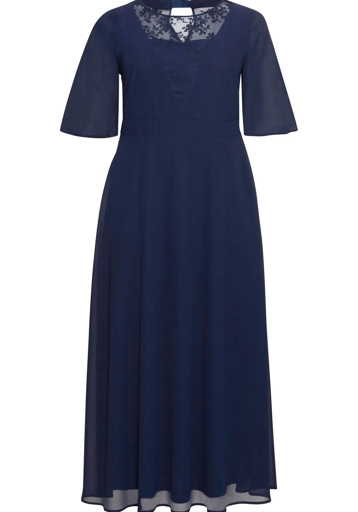 Abendkleid aus Chiffon, mit Spitzen-Einsatz<sheego New
