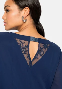 Abendkleid aus Chiffon, mit Spitzen-Einsatz<sheego New