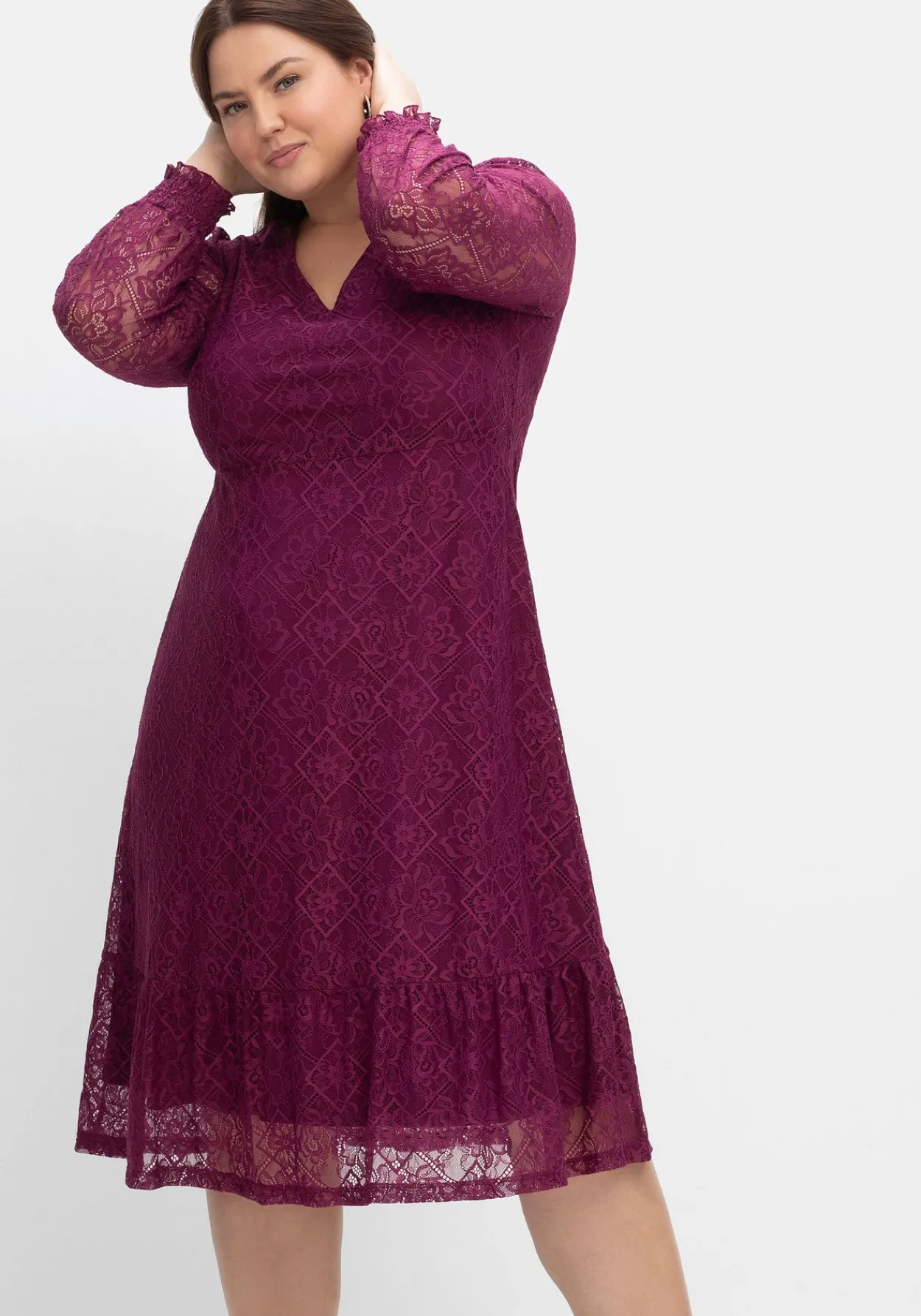 Abendkleid aus elastischer Spitze, mit Unterkleid<sheego by Joe Browns Best
