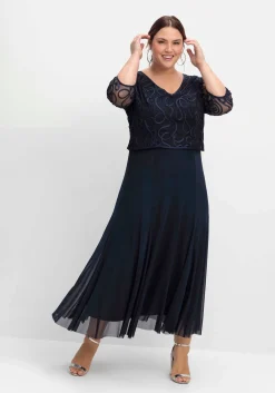Abendkleid aus Mesh, mit Zierborten<sheego Fashion