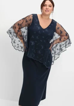 Abendkleid im Lagenlook, mit Mesh und Spitze<sheego Online