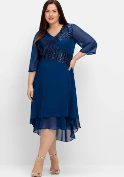 Abendkleid in Wickeloptik, mit Pailletten<sheego Outlet