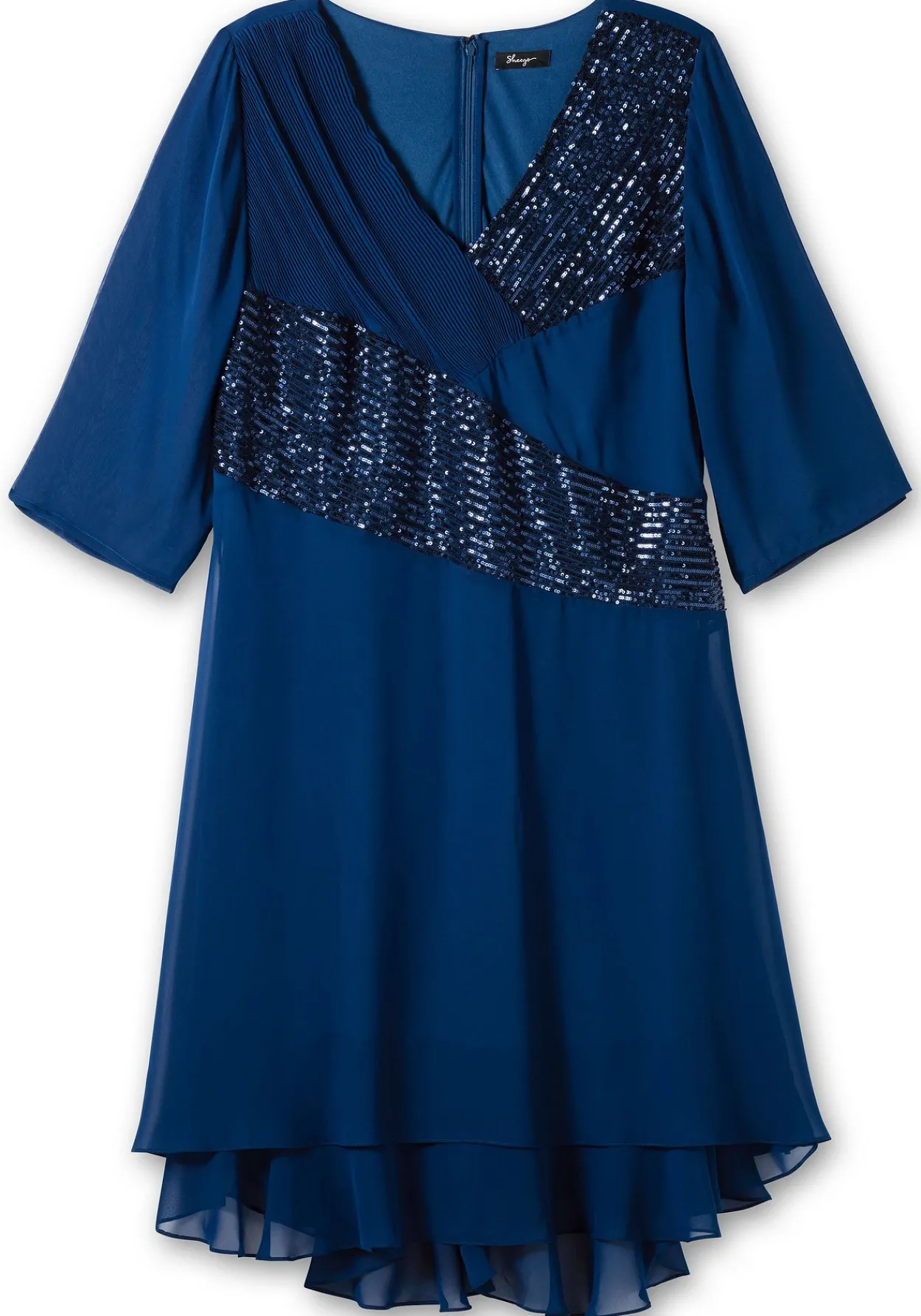 Abendkleid in Wickeloptik, mit Pailletten<sheego Outlet