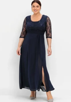 Abendkleid mit floraler Spitze<sheego Outlet