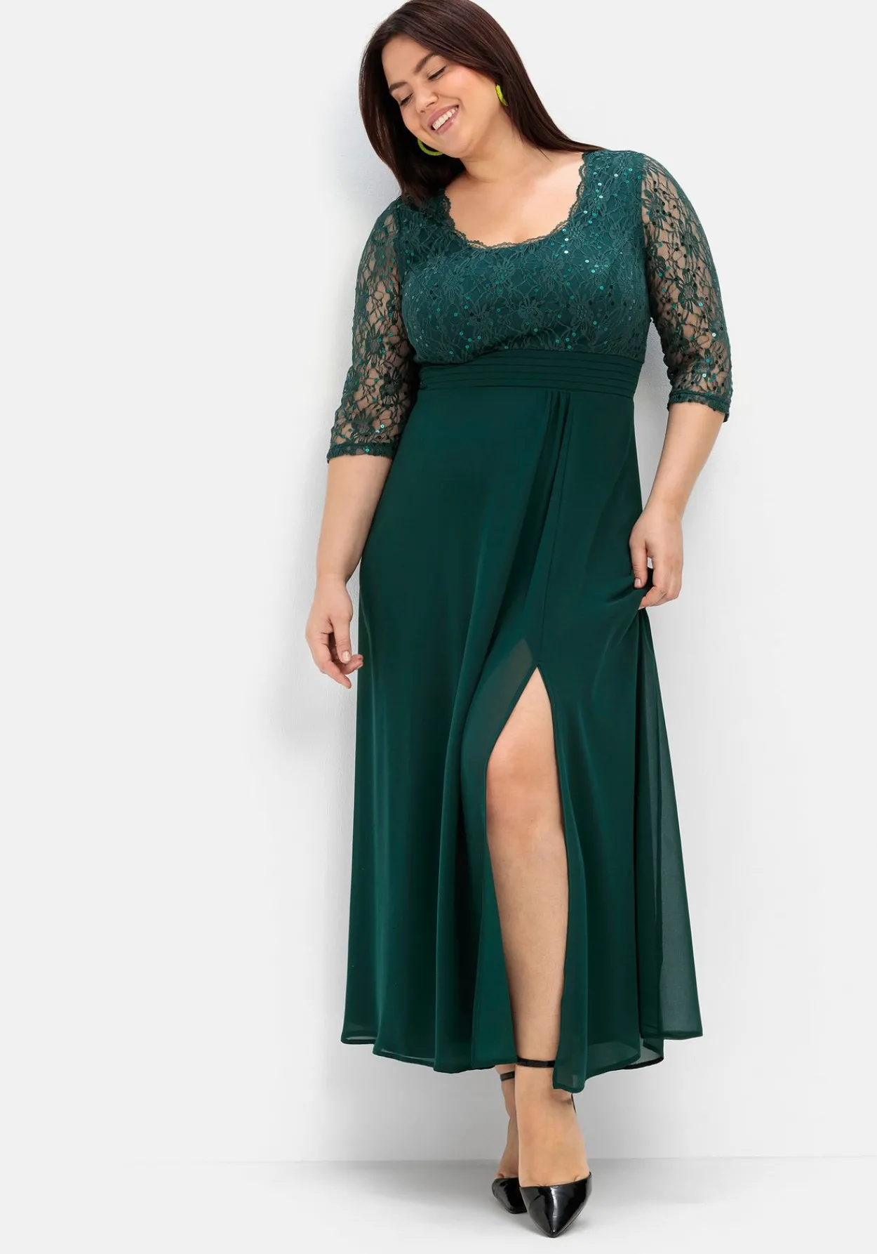 Abendkleid mit floraler Spitze<sheego Clearance