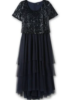 Abendkleid mit lose fallendem Paillettenoberteil<sheego Online