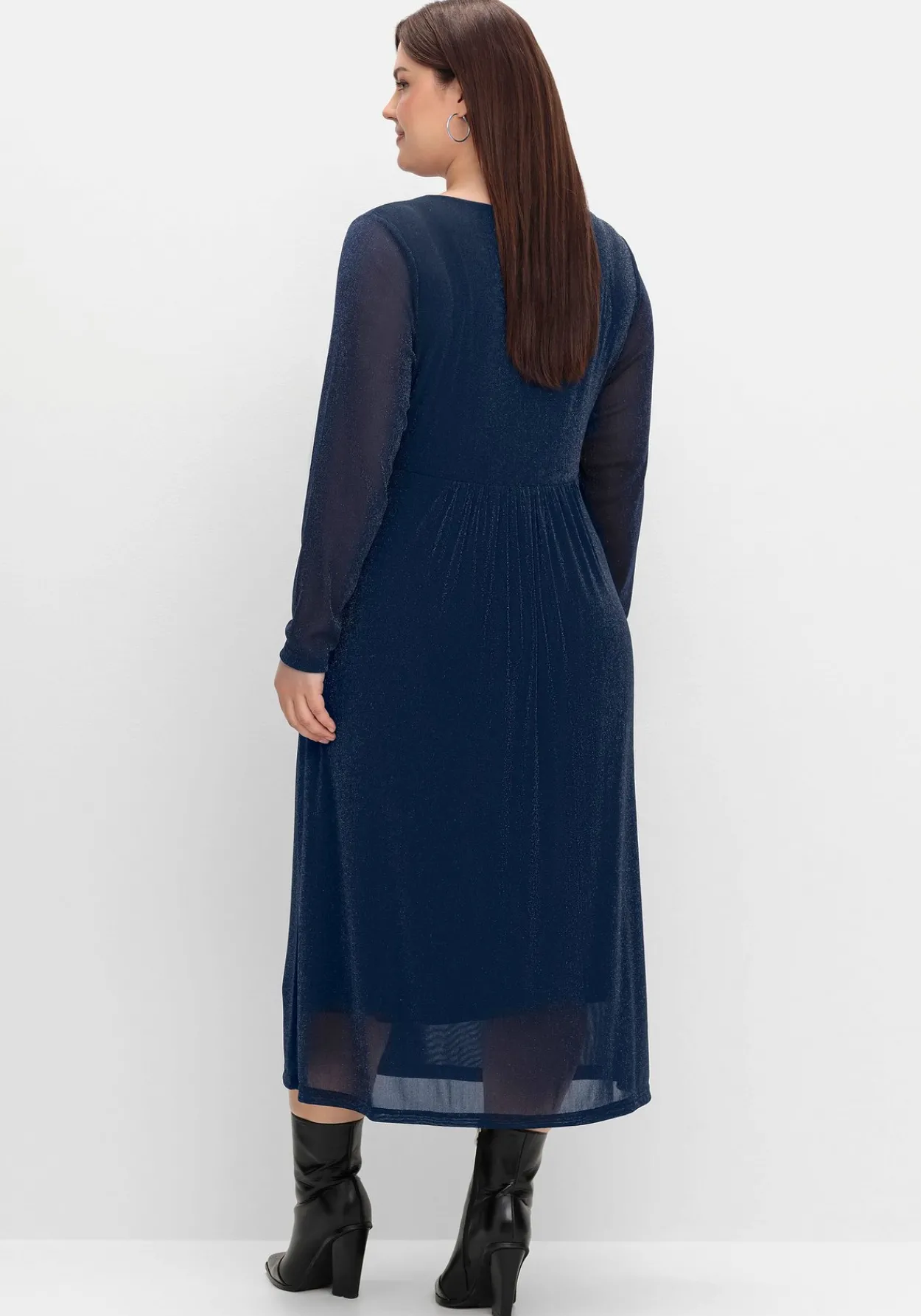 Abendkleid mit Mesh und Effektgarn<sheego Online