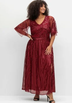 Abendkleid mit Pailletten und Meshrock<sheego Discount