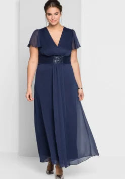 Abendkleid mit Schmuckbrosche, in A-Linie<sheego Fashion