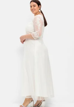 Abendkleid mit Spitzenapplikationen in Corsagenoptik<sheego Sale