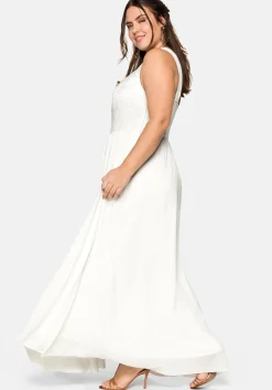 Abendkleid mit Spitzenoberteil und Chiffonrock<sheego Fashion