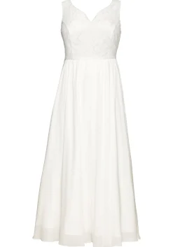Abendkleid mit Spitzenoberteil und Chiffonrock<sheego Fashion