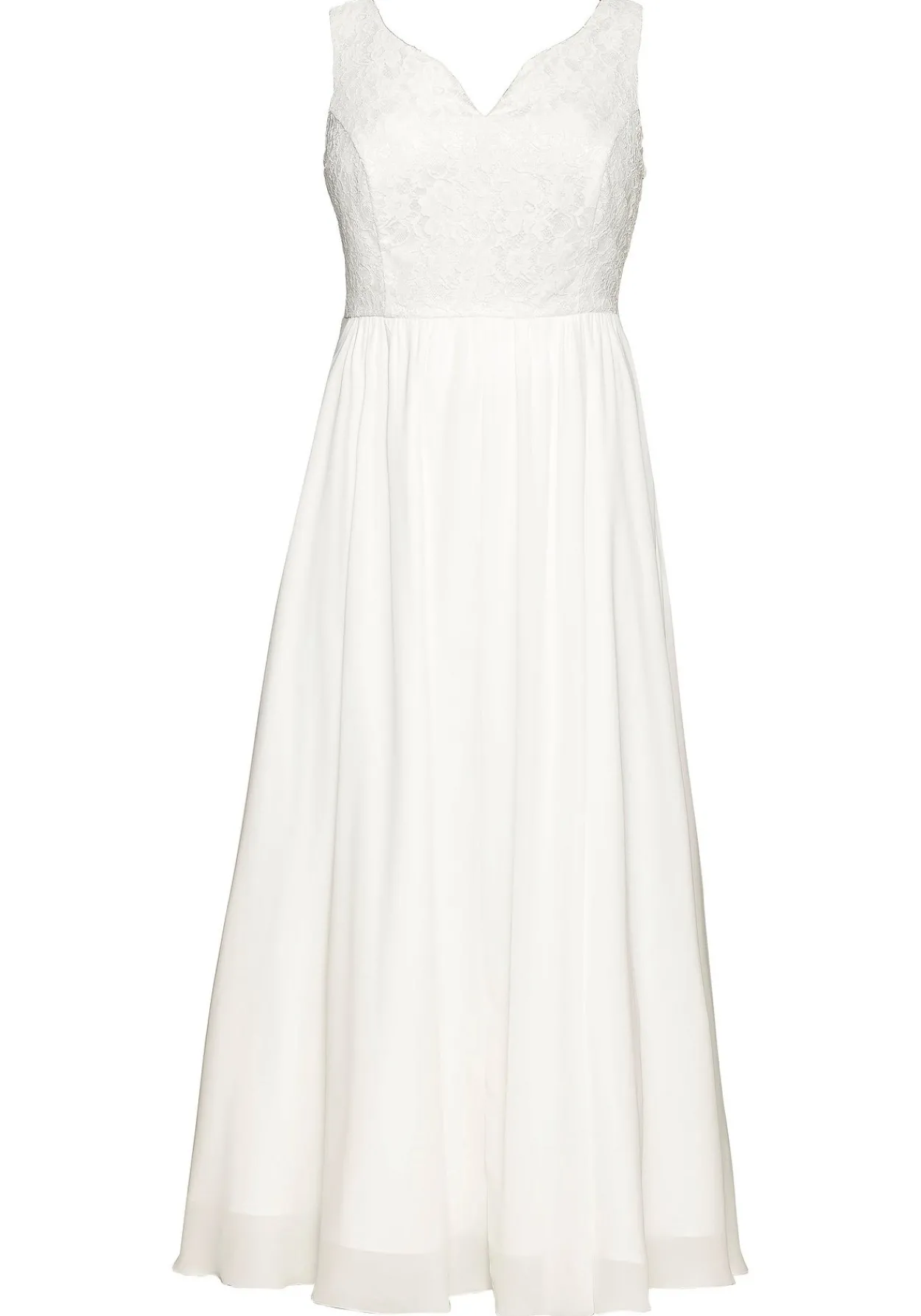 Abendkleid mit Spitzenoberteil und Chiffonrock<sheego Fashion