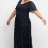 Abendkleid mit Stickerei und Pailletten am Rock<sheego Fashion