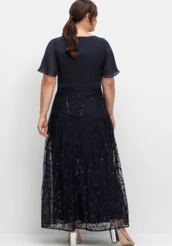 Abendkleid mit Stickerei und Pailletten am Rock<sheego Fashion
