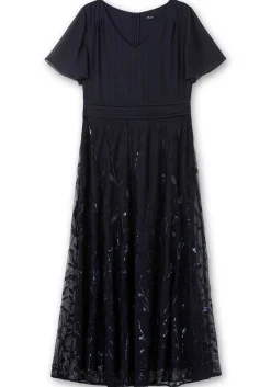 Abendkleid mit Stickerei und Pailletten am Rock<sheego Fashion