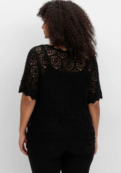 Ajour-Strickjacke mit kurzem Arm<sheego by Joe Browns Online
