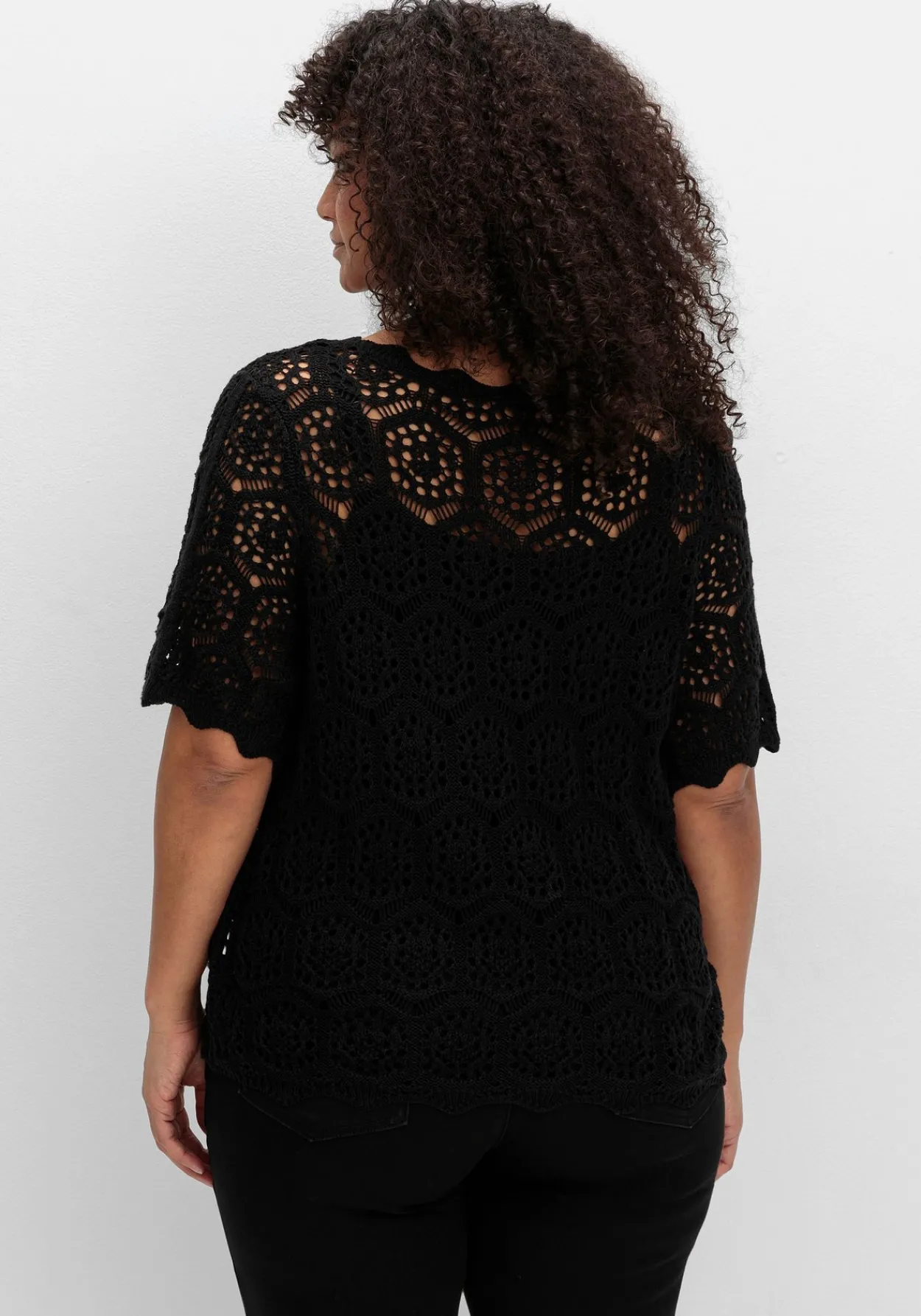 Ajour-Strickjacke mit kurzem Arm<sheego by Joe Browns Online