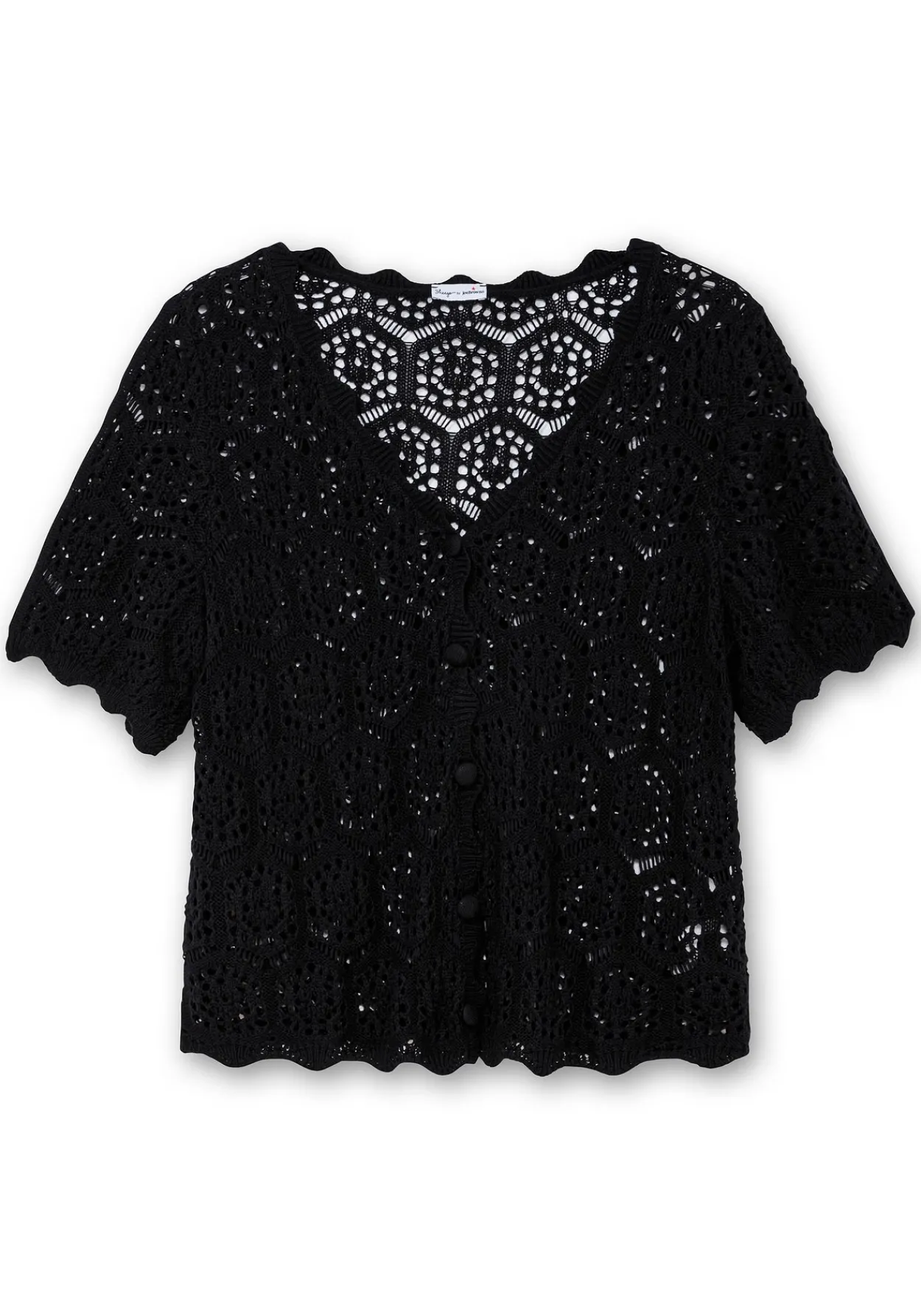 Ajour-Strickjacke mit kurzem Arm<sheego by Joe Browns Online