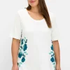 A-Linien-Shirt mit Floral-Druck und Stickerei<sheego Hot