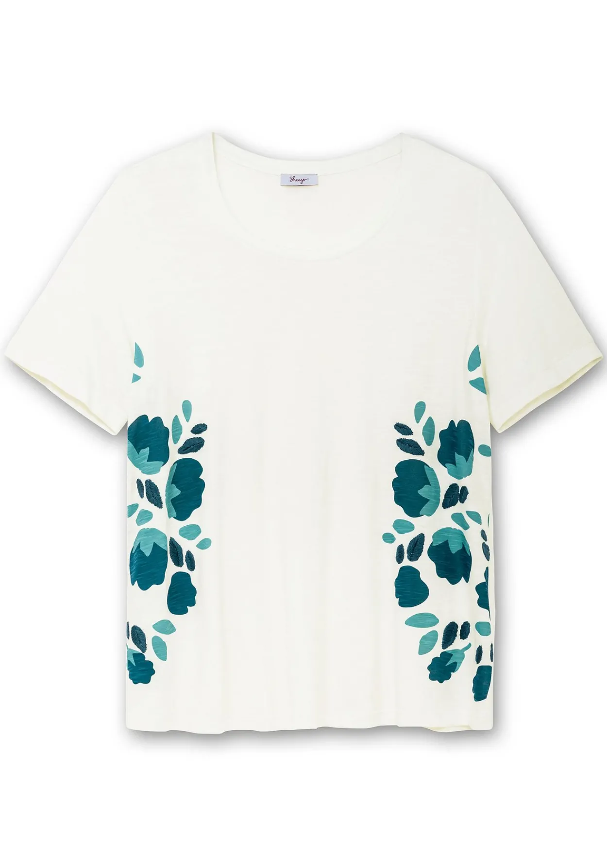A-Linien-Shirt mit Floral-Druck und Stickerei<sheego Hot