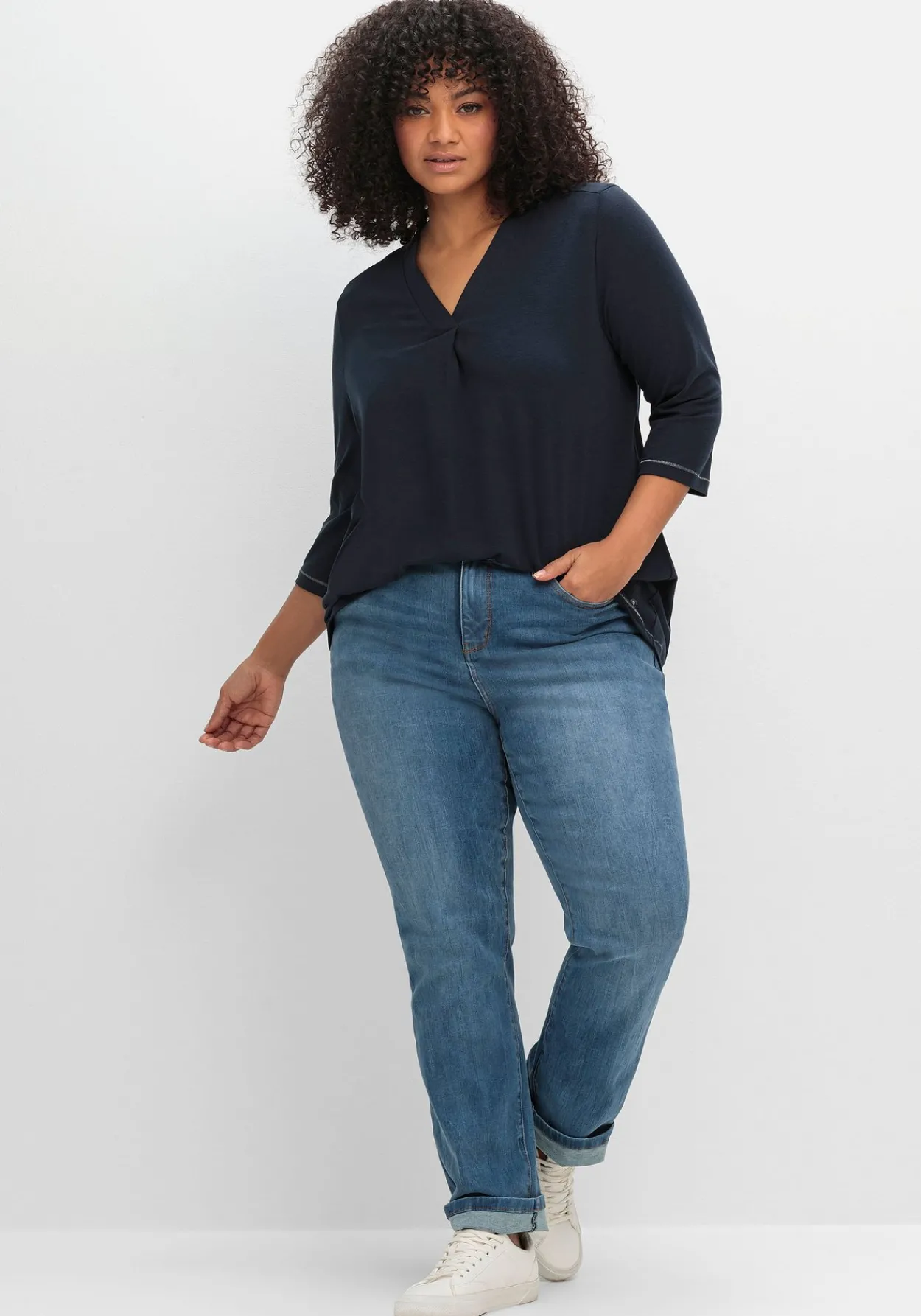 3/4-Arm-Shirt in leichter A-Linie, mit TENCEL™ Lyocell<sheego Fashion