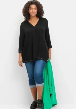 3/4-Arm-Shirt in leichter A-Linie, mit TENCEL™ Lyocell<sheego Discount