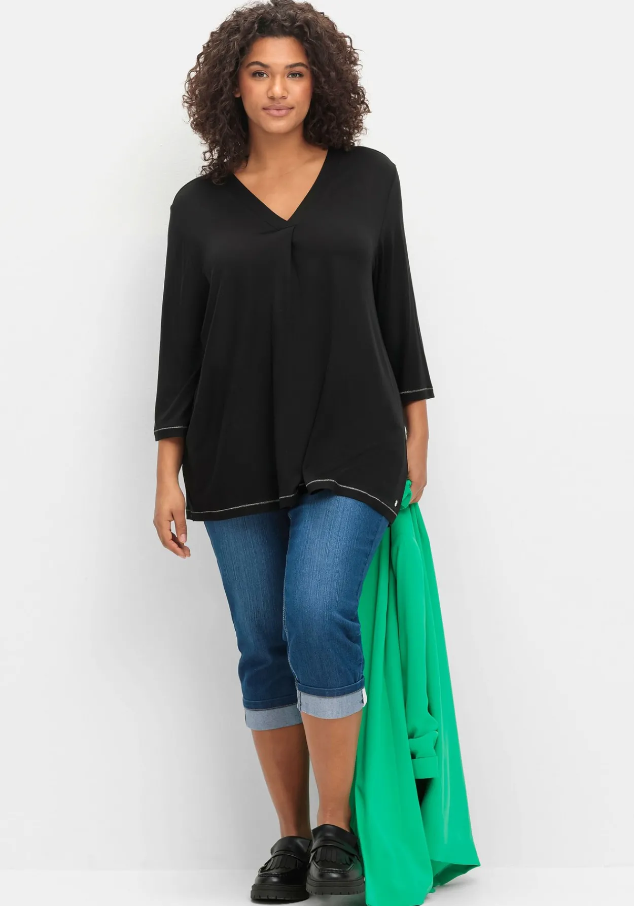 3/4-Arm-Shirt in leichter A-Linie, mit TENCEL™ Lyocell<sheego Discount