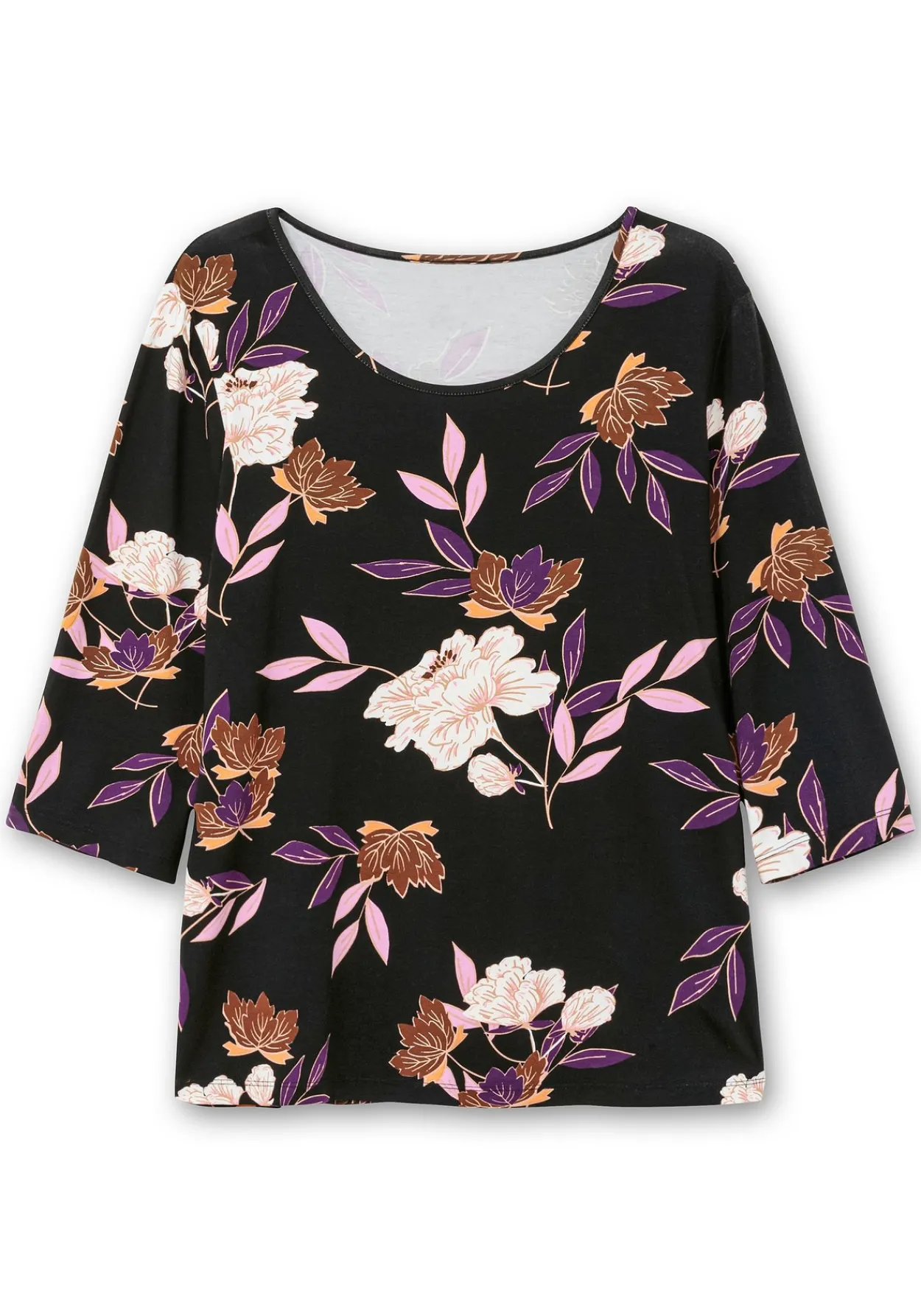 3/4-Arm-Shirt mit Blumenprint, aus Viskosejersey<sheego Sale