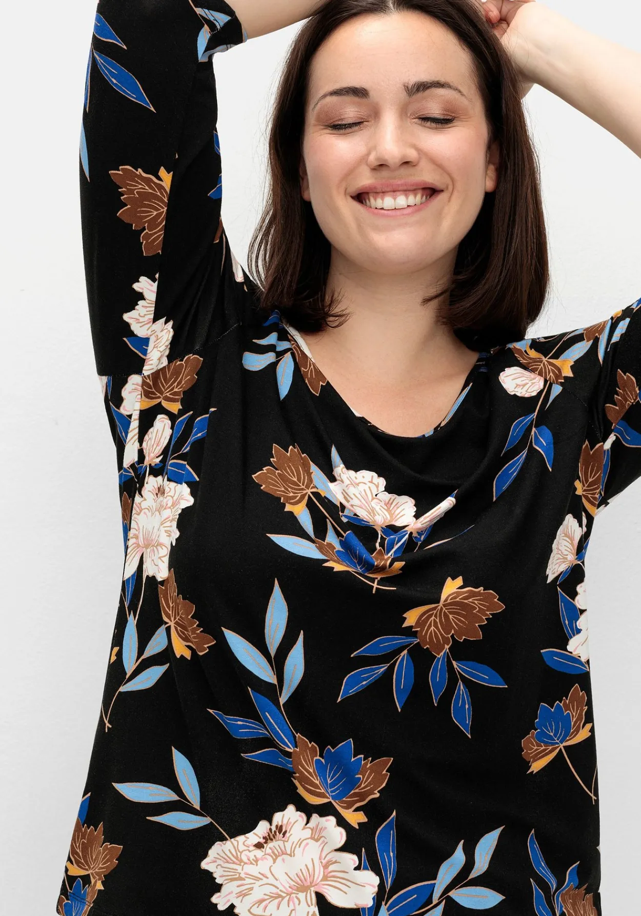 3/4-Arm-Shirt mit Blumenprint, aus Viskosejersey<sheego Best