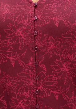 3/4-Arm-Shirt mit Blumenprint und Knopfleiste<sheego Discount