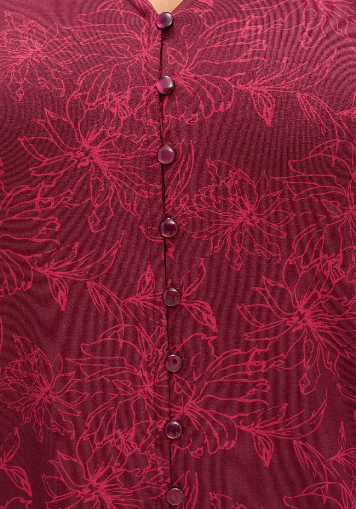 3/4-Arm-Shirt mit Blumenprint und Knopfleiste<sheego Discount