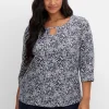 3/4-Arm-Shirt mit Cut-out am Ausschnitt<sheego Discount