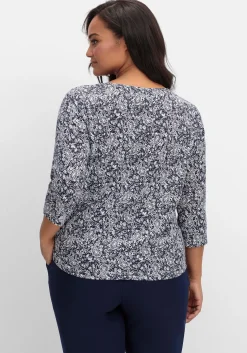 3/4-Arm-Shirt mit Cut-out am Ausschnitt<sheego Discount