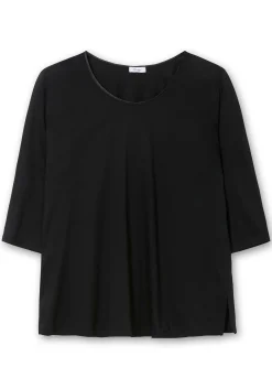 3/4-Arm-Shirt mit dezent glänzender Blende<sheego Outlet