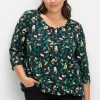 3/4-Arm-Shirt mit floralem Alloverdruck<sheego Hot