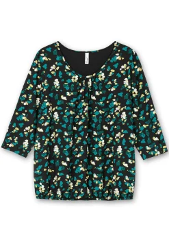 3/4-Arm-Shirt mit floralem Alloverdruck<sheego Hot