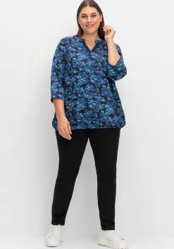 3/4-Arm-Shirt mit floralem Alloverdruck<sheego Fashion