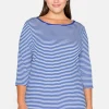 3/4-Arm-Shirt mit garngefärbten Ringeln<sheego Sale
