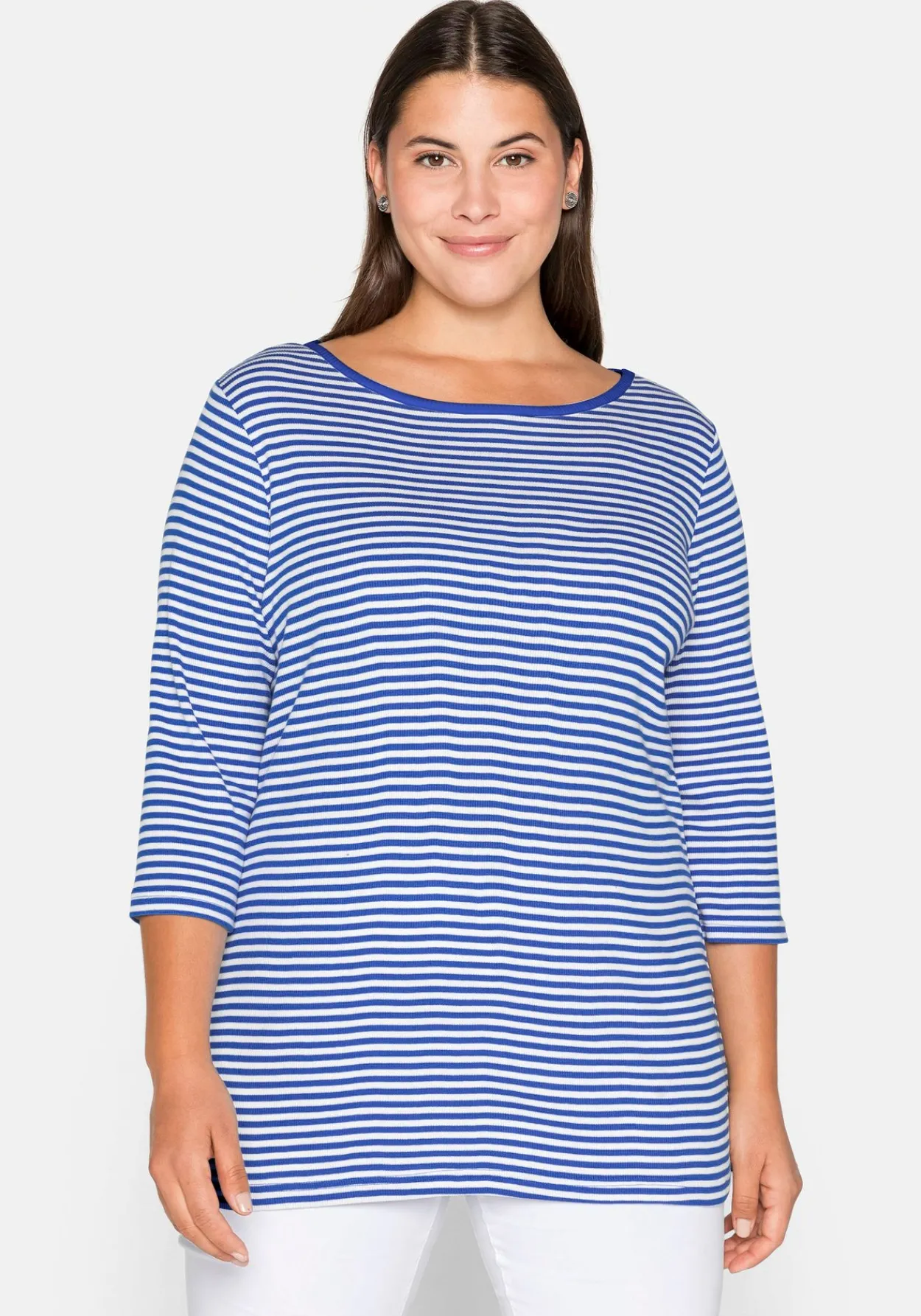 3/4-Arm-Shirt mit garngefärbten Ringeln<sheego Sale