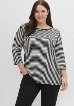 3/4-Arm-Shirt mit garngefärbten Ringeln<sheego Best