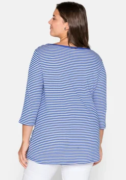 3/4-Arm-Shirt mit garngefärbten Ringeln<sheego Sale