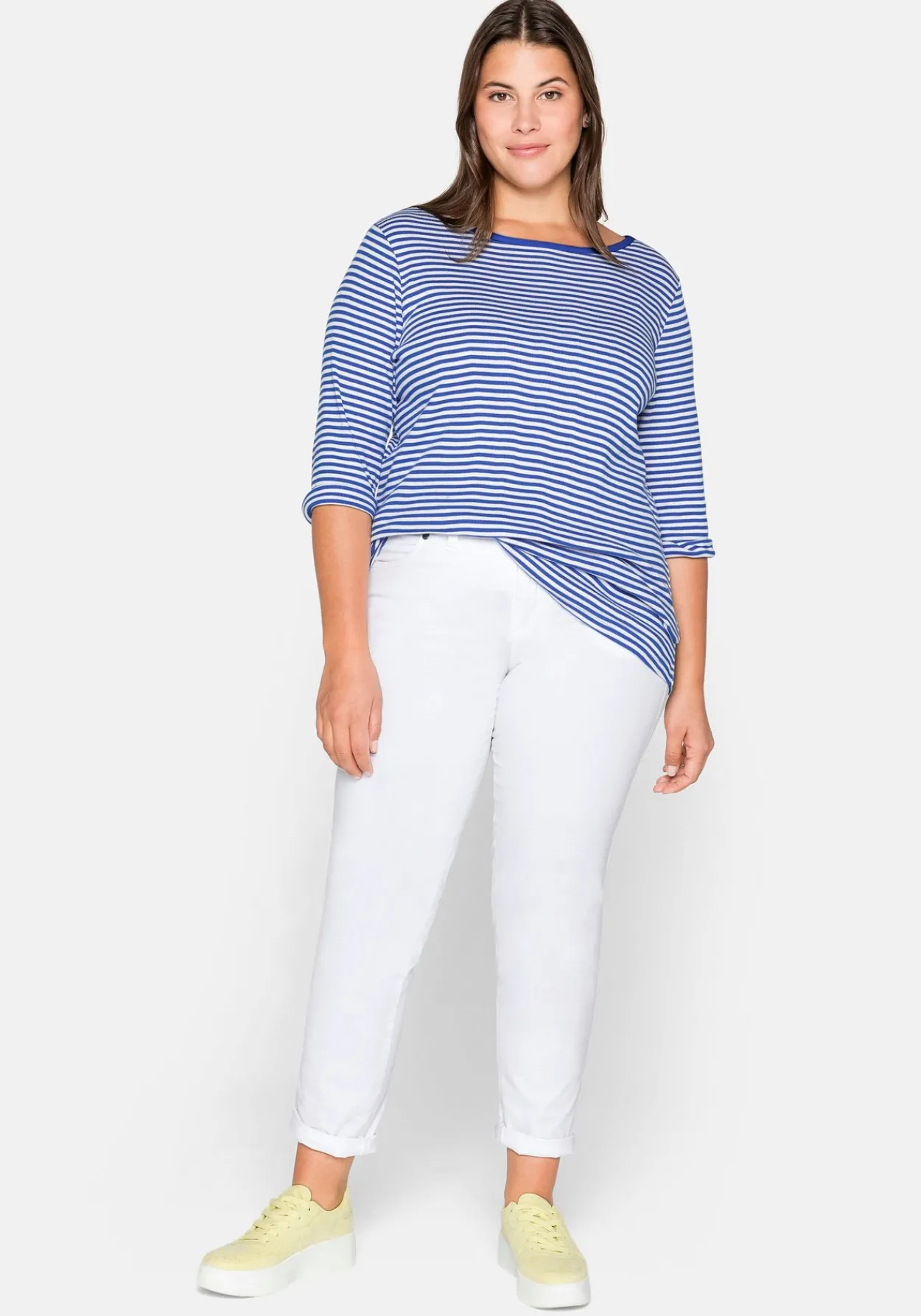 3/4-Arm-Shirt mit garngefärbten Ringeln<sheego Sale