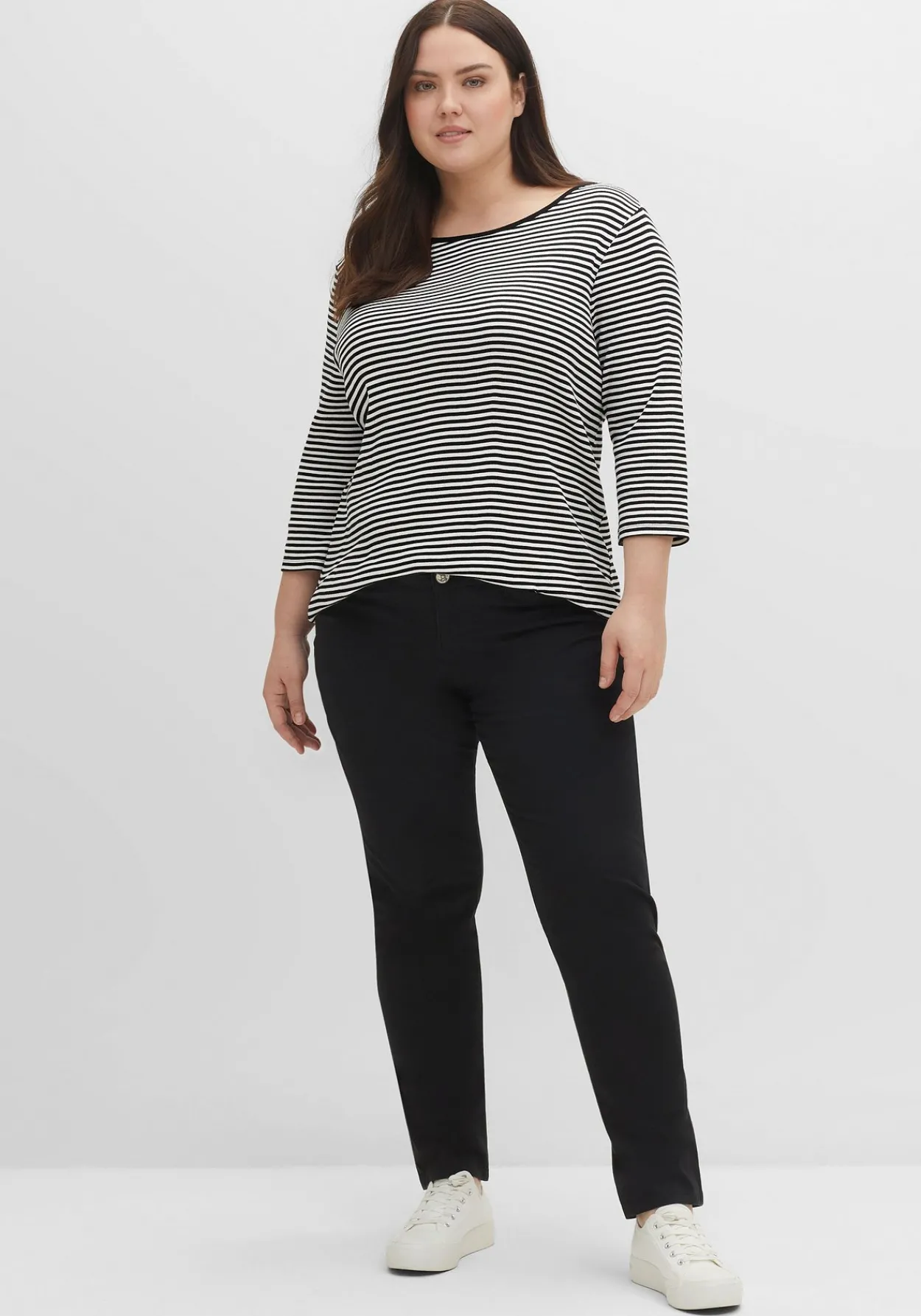 3/4-Arm-Shirt mit garngefärbten Ringeln<sheego Best
