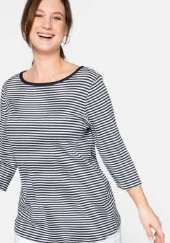 3/4-Arm-Shirt mit garngefärbten Ringeln<sheego Clearance