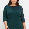 3/4-Arm-Shirt mit Glitzergarn und U-Boot-Ausschnitt<sheego Best