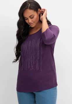 3/4-Arm-Shirt mit Glitzerstein-Applikation<sheego Hot