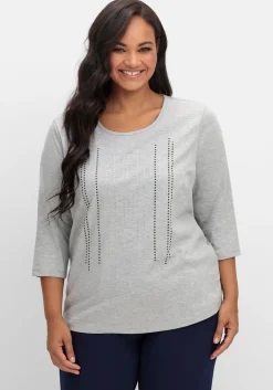 3/4-Arm-Shirt mit Glitzerstein-Applikation<sheego Hot