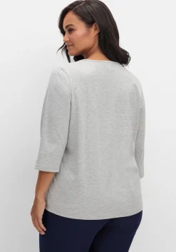 3/4-Arm-Shirt mit Glitzerstein-Applikation<sheego Hot