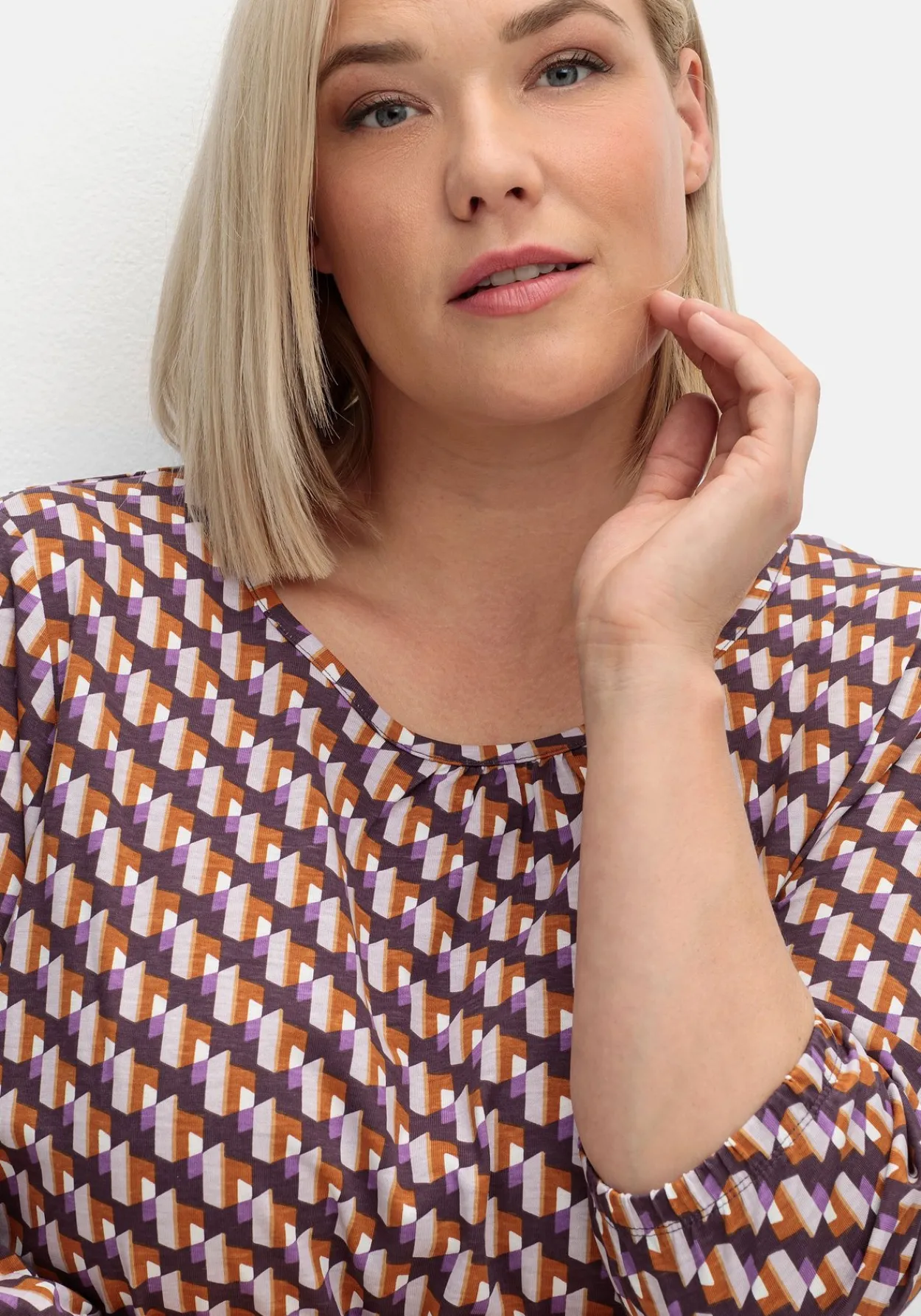 3/4-Arm-Shirt mit Grafikprint und Gummizugbund<sheego Clearance